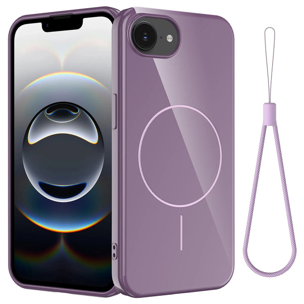 Micro Glitter Glossy Back iPhone Case with Strap-Exoticase-For iPhone 16 Pro Max-Purple-Exoticase