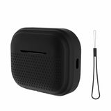 Micro Holes Silicone AirPods Case-Exoticase-For Airpods Pro 2-Black-