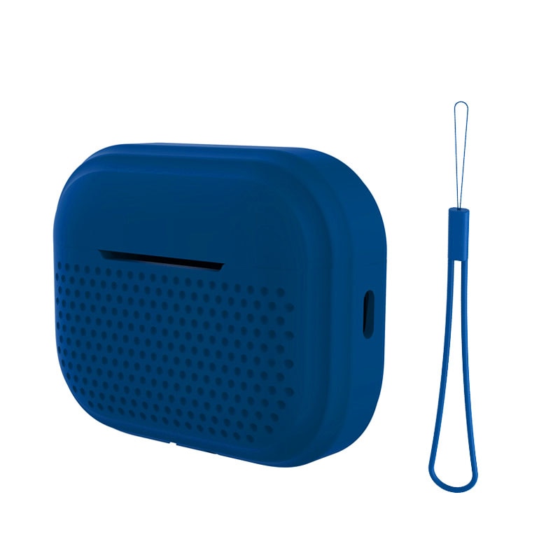 Micro Holes Silicone AirPods Case-Exoticase-For Airpods Pro 2-Dark Blue-