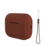 Micro Holes Silicone AirPods Case-Exoticase-For Airpods Pro 2-Dark Brown-