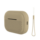 Micro Holes Silicone AirPods Case-Exoticase-For Airpods Pro 2-Khaki-Exoticase