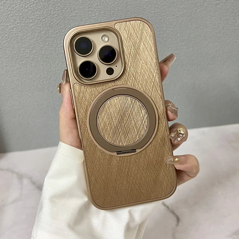 Micro Threads Matte Polished iPhone Case-Exoticase-For iPhone 16 Pro Max-Gold-Exoticase