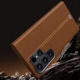 Mid Stitched Retro Leather MagSafe Samsung Case-Exoticase-Exoticase