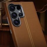 Mid Stitched Retro Leather MagSafe Samsung Case-Exoticase-Exoticase