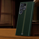 Mid Stitched Retro Leather MagSafe Samsung Case-Exoticase-For Galaxy S25 Ultra-Green-Exoticase