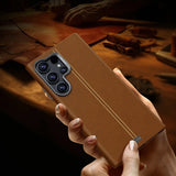 Mid Stitched Retro Leather MagSafe Samsung Case-Exoticase-Exoticase