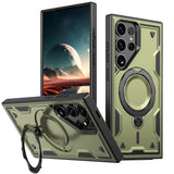 Military Armor Anti-shock Samsung Case With Ring-Exoticase-For Samsung S25 Ultra-Olive Green-Exoticase
