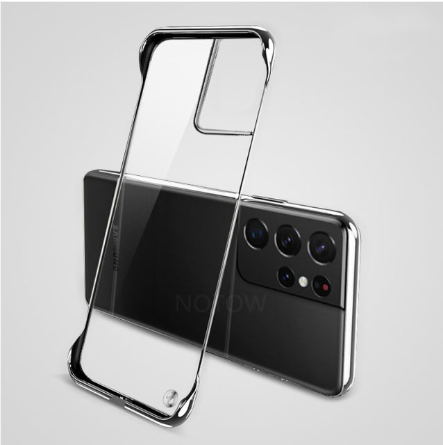 Minimalist Samsung Galaxy Case-Exoticase-For Samsung S22 Ultra-Silver-