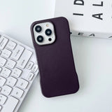 Minimalistic Frameless Genuine Leather iPhone Case-iPhone Leather Case-Exoticase-For iPhone 15 Pro Max-Dark Purple-