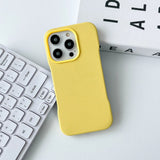 Minimalistic Frameless Genuine Leather iPhone Case-iPhone Leather Case-Exoticase-For iPhone 15 Pro Max-Yellow-