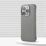 Minimalistic Frameless PU Leather iPhone Case-iPhone Leather Case-Exoticase-For iPhone 16 Pro Max-Gray-Exoticase