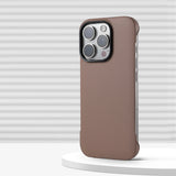 Minimalistic Frameless PU Leather iPhone Case-iPhone Leather Case-Exoticase-For iPhone 16 Pro Max-Khaki-Exoticase