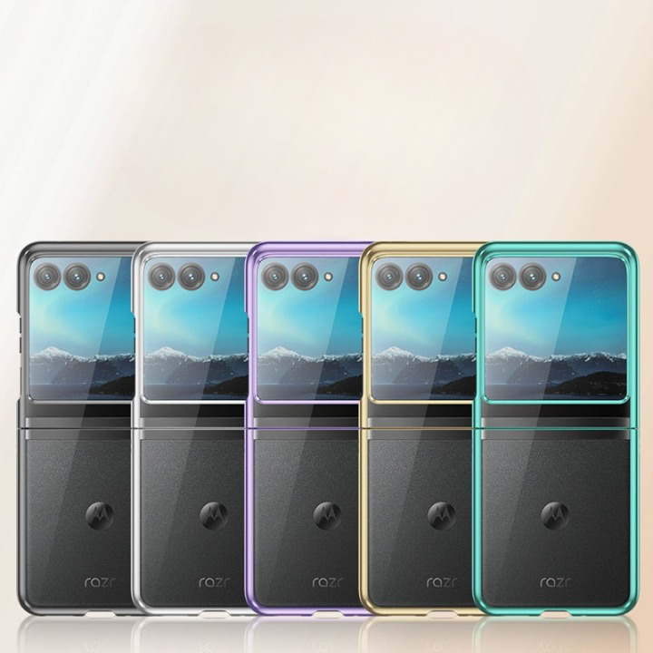 Motorola Razr+ Plated Sides Transparent Back Case-Exoticase-
