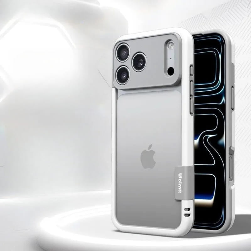 Multi Color Silicone iPhone Bumper Frame-Exoticase-For iPhone 17 Pro Max-All White-Exoticase