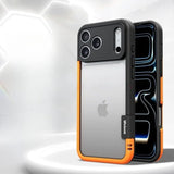 Multi Color Silicone iPhone Bumper Frame-Exoticase-For iPhone 17 Pro Max-Black Orange-Exoticase