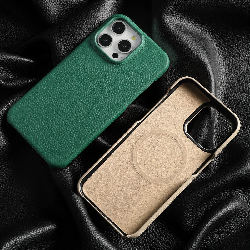 Natural Cowhide Lychee Leather iPhone Case-Exoticase-Exoticase