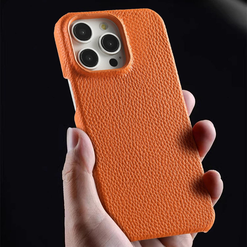 Natural Cowhide Lychee Leather iPhone Case-Exoticase-Exoticase