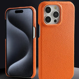 Natural Cowhide Lychee Leather iPhone Case-Exoticase-Exoticase