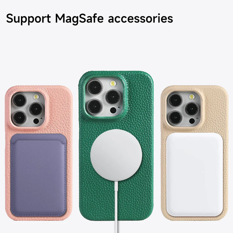 Natural Cowhide Lychee Leather iPhone Case-Exoticase-Exoticase