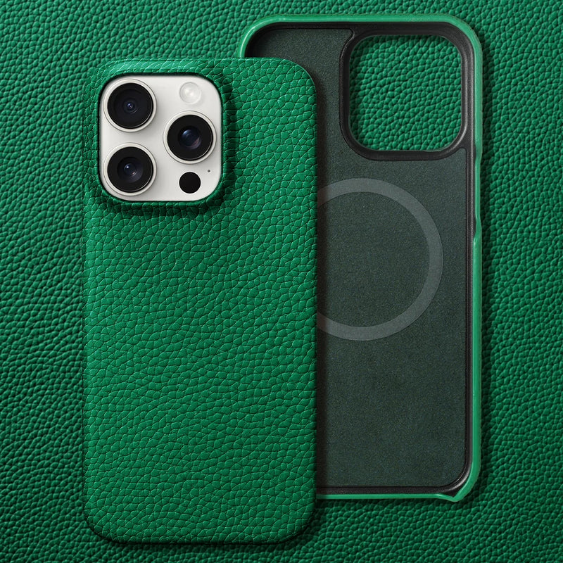 Natural Cowhide Lychee Leather iPhone Case-Exoticase-Exoticase