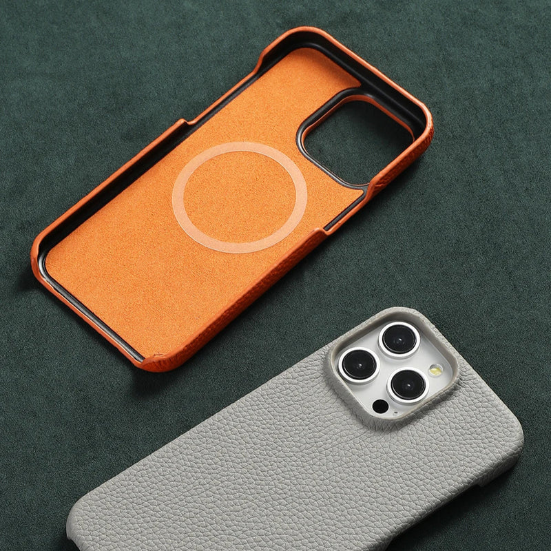 Natural Cowhide Lychee Leather iPhone Case-Exoticase-Exoticase