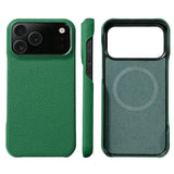 Natural Cowhide Lychee Leather iPhone Case-Exoticase-For iPhone 17 Pro Max-Green-Exoticase