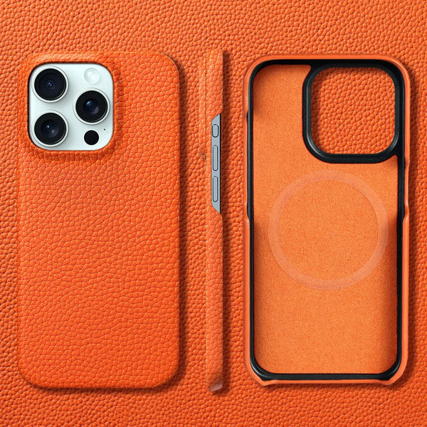 Natural Cowhide Lychee Leather iPhone Case-Exoticase-Exoticase