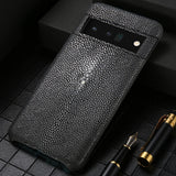 Natural Stingray Leather Google Pixel Case-Exoticase-For Pixel 10 Pro XL-Gray-Exoticase