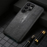 Natural Stingray Leather Samsung Case - Exoticase - For Galaxy S24 Ultra / Gray