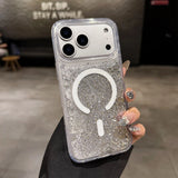 Neon Liquid Quicksand Glitter MagSafe iPhone Case-Exoticase-For iPhone 17 Pro Max-White-Exoticase