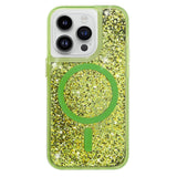 Neon Liquid Quicksand Glitter MagSafe iPhone Case-Exoticase-For iPhone 14 Pro Max-Fluorescent green-