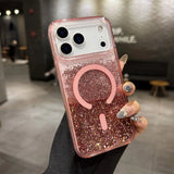 Neon Liquid Quicksand Glitter MagSafe iPhone Case-Exoticase-For iPhone 17 Pro Max-Pink-Exoticase