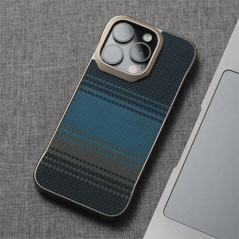 NoFrame Color Mix Carbon iPhone Case-Exoticase-Blue-For iPhone 16 Pro Max-Exoticase