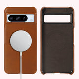 Oil Wax Genuine Leather Google Pixel Case-Exoticase-For Google Pixel 8 Pro-Orange-Exoticase