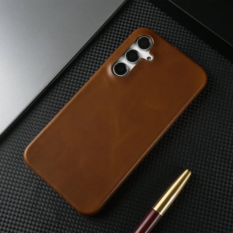 Oil Wax Handmade Leather Samsung Case-Exoticase-Exoticase
