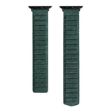 Original ALCANTARA Magnetic Strap for Apple Watch-Exoticase-Green - Black Buckle-49mm Ultra 1 and 2-