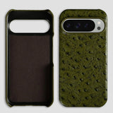 Ostrich Genuine Leather Google Pixel Case-Exoticase-For Pixel 10 Pro XL-Army Green-Exoticase