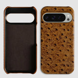 Ostrich Genuine Leather Google Pixel Case-Exoticase-For Pixel 10 Pro XL-Dark Brown-Exoticase