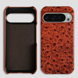 Ostrich Genuine Leather Google Pixel Case-Exoticase-For Pixel 10 Pro XL-Red-Exoticase