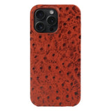 Ostrich Genuine Leather iPhone Case-Exoticase-For iPhone 17 Pro Max-Red-Exoticase