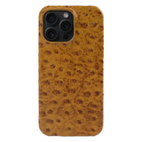 Ostrich Genuine Leather iPhone Case-Exoticase-For iPhone 17 Pro Max-Light Brown-Exoticase