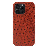 Ostrich Genuine Leather iPhone Case-Exoticase-For iPhone 17 Pro Max-Red-Exoticase
