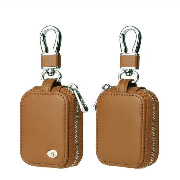 PU Leather Mesh Pocket AirPods Case-Exoticase-For AirPods 4 (2024)-Brown-Exoticase