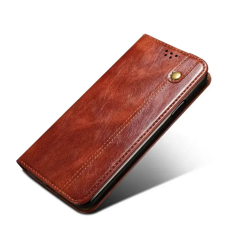 PU Leather OnePlus Flip Case-Exoticase-Brown-OnePlus 13-Exoticase