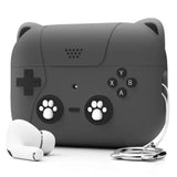 Paw Print Joystick Style AirPods Case-Exoticase-For AirPods 4-Deep Space Grey-Exoticase