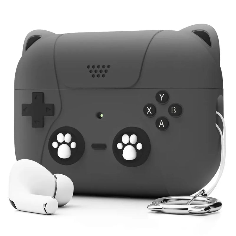Paw Print Joystick Style AirPods Case-Exoticase-For AirPods 4-Deep Space Grey-Exoticase