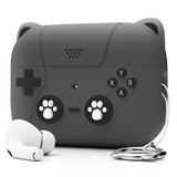 Paw Print Joystick Style AirPods Case-Exoticase-For AirPods 4-Deep Space Grey-Exoticase