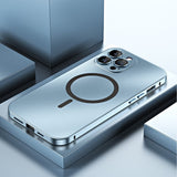 PerfectFit Snap Lock Aluminum iPhone Case - Exoticase - For iPhone 14 Pro Max / Blue MagSafe