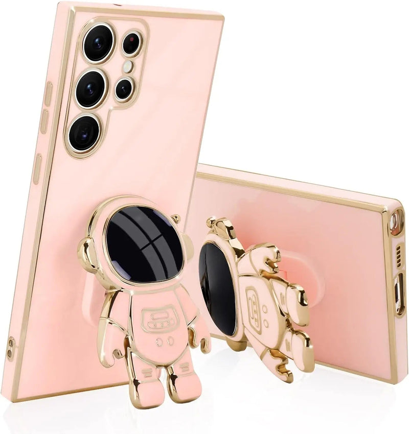 Plated Astronaut Stand Samsung Case-Exoticase-For Samsung S21-Pink-Exoticase