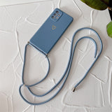 Plated Heart Silicone Samsung Case with Crossbody Lanyard-Exoticase-For Samsung S22 Ultra-Blue-